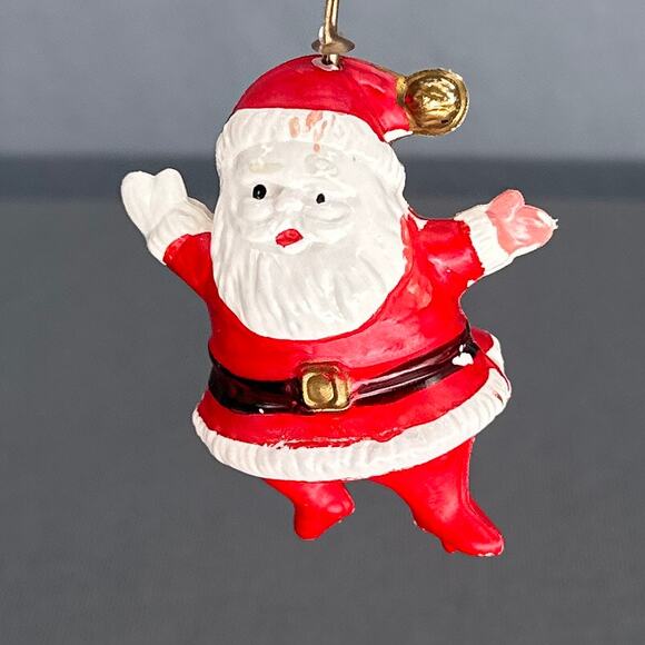 10 VTG 1950s Flocked Felt Christmas Ornaments Mice Cat Snowmen Santa MCM Kitschy - Picture 8 of 16